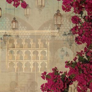 Crimson Blossom Heritage Wallpaper